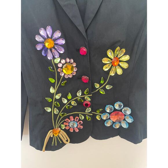 Vintage 00’s Moschino Cheap And Chic Gem Embellished Cropped Blazer - Picture 4 of 6